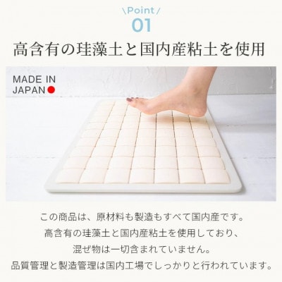 PUREREFRE 珪藻土バスマット コンパクト ブルーM