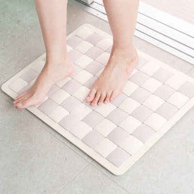 PUREREFRE 珪藻土バスマット コンパクト パープル M