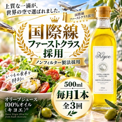 【毎月定期便】国際線ファーストクラス採用。かけるだけでおいしい「キヨエ」 500ml 1本全3回