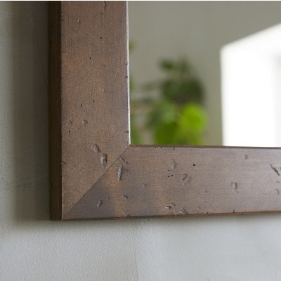 鏡　天然無垢　無垢材　木枠 木枠屋 | 木枠の鏡 オーク材 H450×W550×D50mm