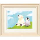 イラスト作家「菜生」アートフレーム〈今日はいい天気〉ペンギン&しろくま