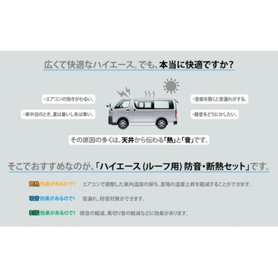 200系ハイエース ルーフ防音・断熱セット 標準ボディ・標準ルーフ用 be on sound