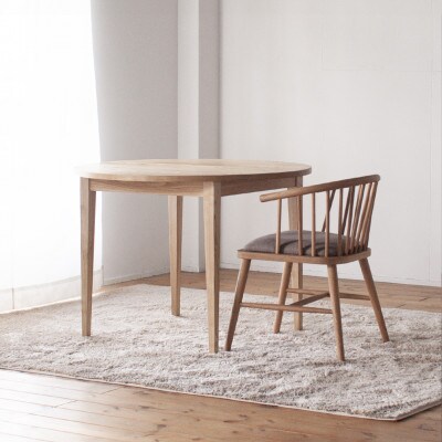 くりの丸いダイニング(直径110cm・国産栗材・ウレタン塗装)