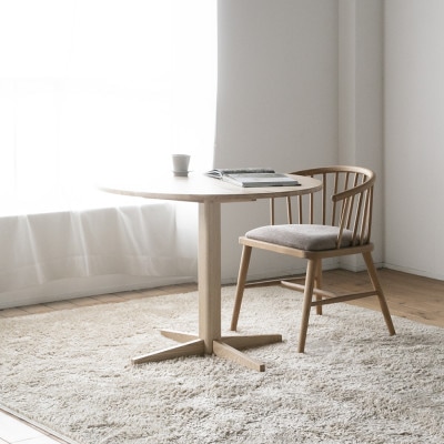 くりの丸いダイニング1本足タイプ(直径70cm・国産栗材・ウレタン)ダイニングテーブル