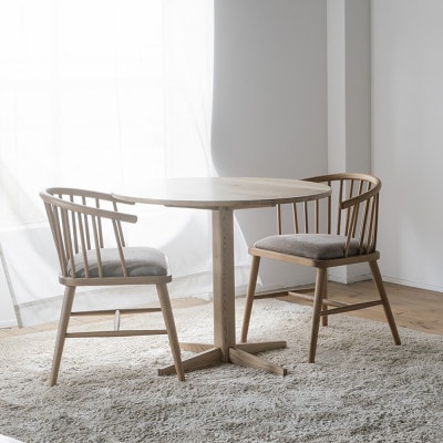 くりの丸いダイニング1本足タイプ(直径90cm・国産栗材・ウレタン)ダイニングテーブル