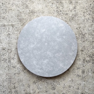 モルタル調メラミン材のラウンドダイニング[70cm]木部オーク色