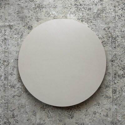 単色メラミン材のラウンドダイニング[80cm]ベージュ色