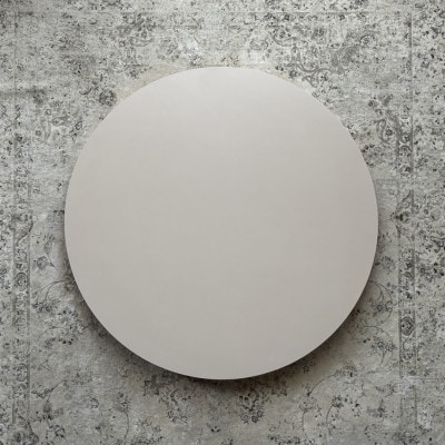 単色メラミン材のラウンドダイニング[90cm]ベージュ色