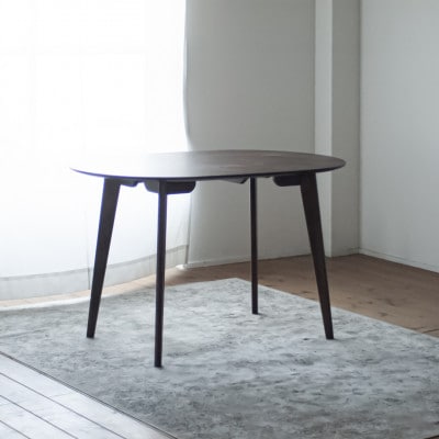 ウォルナット材のオーバルダイニング[120cm] 楕円形 天然突板