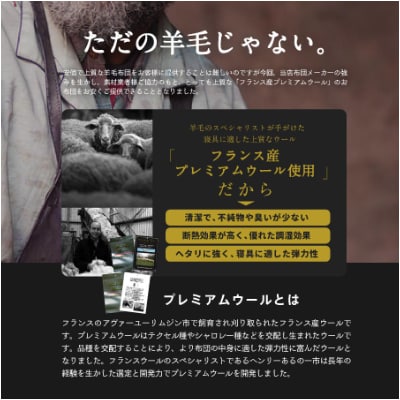 羊毛混 布団セット シングルロング (アイボリー色) フランス産プレミアムウール使用