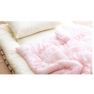 肌掛け布団 TCガーゼ(夏雲ll) シングル 《2枚組》(ピンク系)