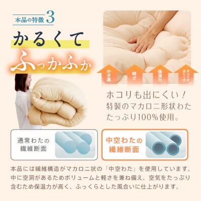 防ダニ抗菌 掛け布団 ダブルロング (オリーブグレー色) 東洋紡フィルハーモニー使用