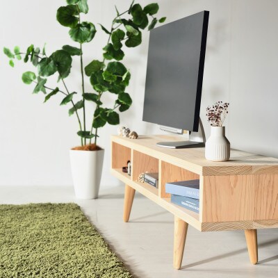 【林業に貢献する家具】レスキューTVボード 150 無塗装(柳川市)