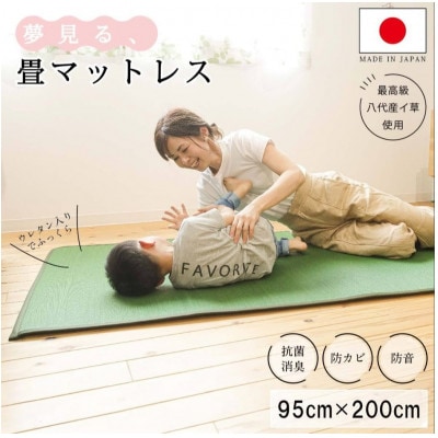 畳マットレス超ふっくら仕上げ《グリーン》　約95cm×約200cm