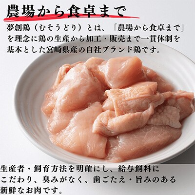 2023年4月発送開始『定期便』宮崎県産ブランド鶏「夢創鶏」むね切身(200g×12)全6回