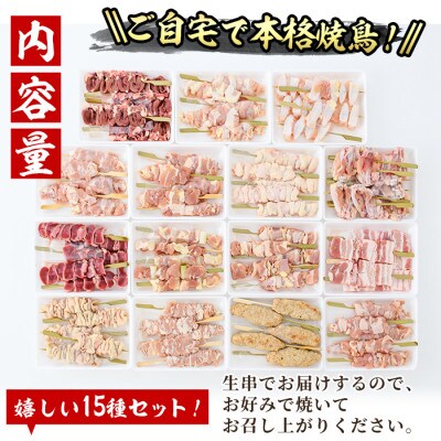 希少部位入り15種類串食べ比べセット