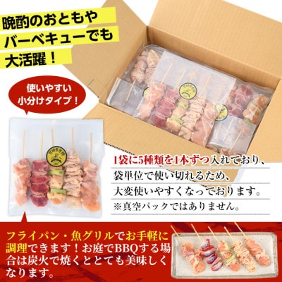 【毎月定期便】【訳あり・簡易包装】焼き鳥5種類食べ比べセット全3回