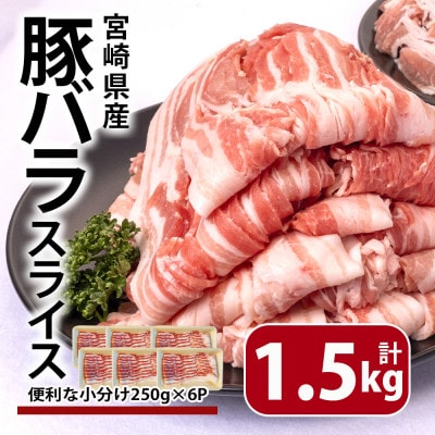 宮崎県産豚バラスライス　1.5kg(門川町)