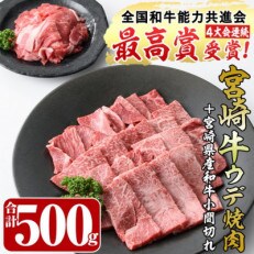 宮崎牛ウデ焼肉(400g)宮崎県産和牛小間切れ(100g)(門川町)