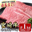 宮崎牛モモステーキ(計1kg・5枚500g×2セット)(門川町)