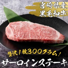 宮崎県産黒毛和牛サーロインステーキ(300g)(門川町)