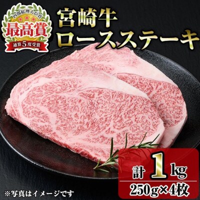 宮崎牛ロースステーキ(1kg)(門川町)