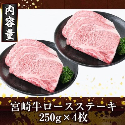 宮崎牛ロースステーキ(1kg)(門川町)