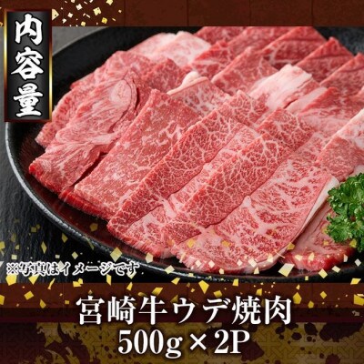 宮崎牛ウデ焼肉(1kg)(門川町)