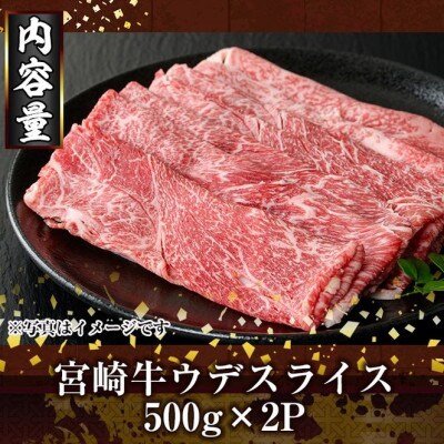 宮崎牛ウデスライス(1kg)(門川町)