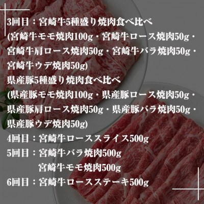 【毎月定期便】宮崎牛・県産豚豪華バラエティ全6回