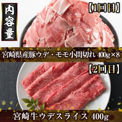 【毎月定期便】宮崎牛と県産豚(門川町)全6回