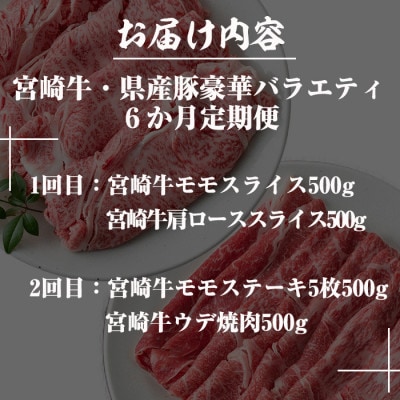 【毎月定期便】宮崎牛と県産豚豪華バラエティ(門川町)全6回