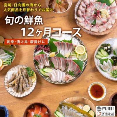 【毎月定期便】旬の鮮魚12ヶ月コース(門川町)全12回