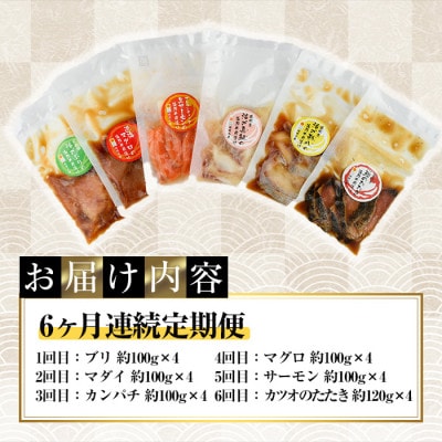 【毎月定期便】海鮮 お魚漬け丼(門川町)全6回