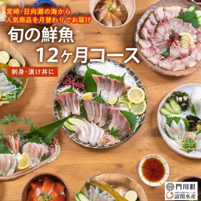 【毎月定期便】旬の鮮魚12ヶ月コース(門川町)全12回