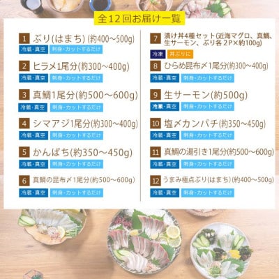 【毎月定期便】旬の鮮魚12ヶ月コース(門川町)全12回