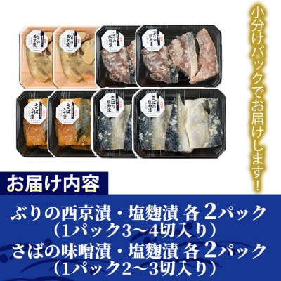 国産!ぶりとさばの漬け切身食べ比べセット