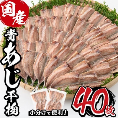 九州産青あじ干物(40枚)