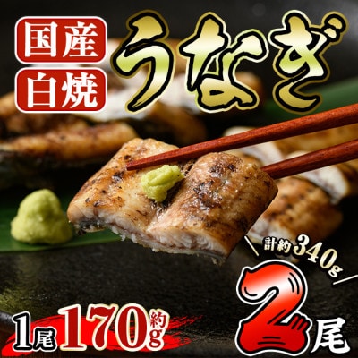 国産うなぎ白焼(約170g×2尾)