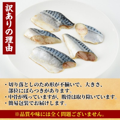 【訳あり】無塩 骨取りサバ切り落とし(500g×2袋)