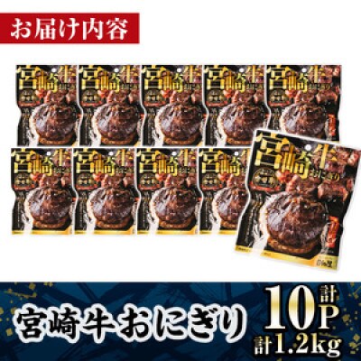 宮崎牛おにぎり(計1.2kg・120g×10P)(門川町)