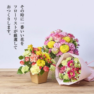 季節のお楽しみブーケ (生花:Mサイズ)
