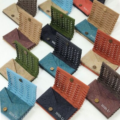 amu*amu 紙バンドと和紙の手織り名刺入れ