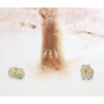 鈴木雄太アトリエ ウォンバット絵画 『日本とオーストラリアの友情』【ジクレー版画】額付き