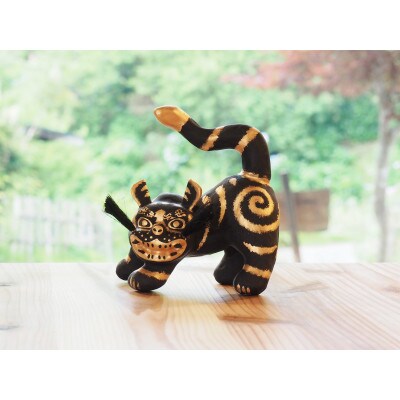 【ふるさと納税】腰高とら(こしだかとら)セット Sサイズ 金黒・黒金 伝統工芸品 張り子 干支 寅年