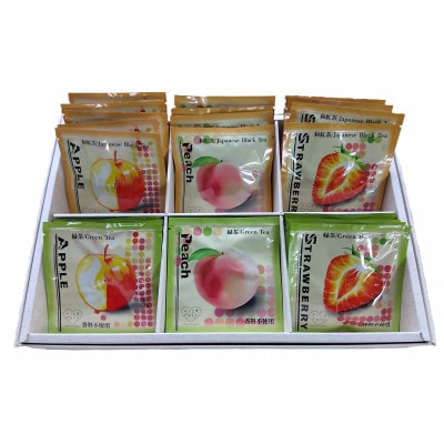 和紅茶・緑茶くだもの6種セット(りんご・もも・いちご) 30個入り