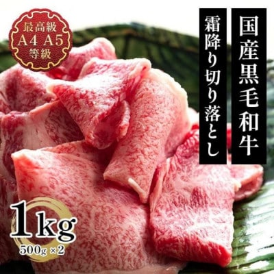 福島牛 霜降り切り落とし 1kg(500g×2パック)