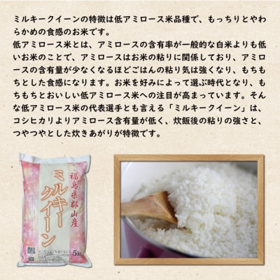 令和7年産 福島県郡山産ミルキークイーン(精米)5kg×2