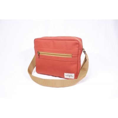 【いちひこ帆布】 BOXショルダー/レンガ
