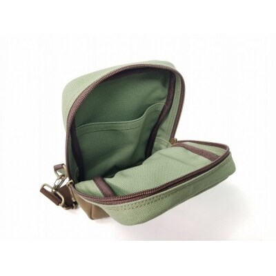 【いちひこ帆布】 ボディバッグ/グリーン